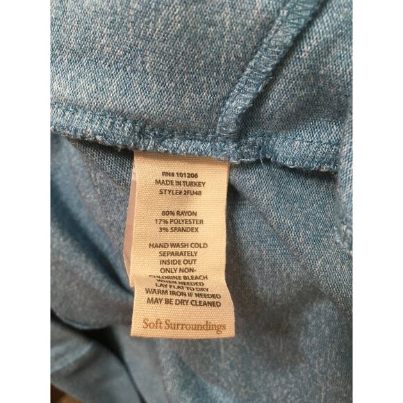 Soft Surroundings Medium Heather Blue Full Zipper Long Sleeve Dress With Pockets - Picture 5 of 5